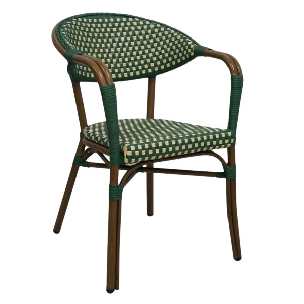 Fauteuil SERENA en Rotin synthétique style bistrot pour extérieur