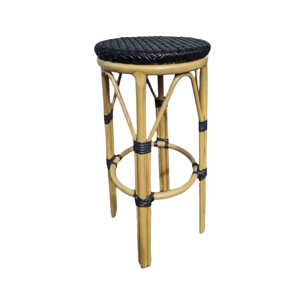 Tabouret OLIVIA en Rotin synthétique style bistrot pour extérieur