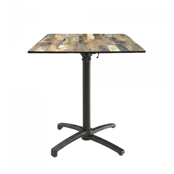 Table Pliable 69x69 cm plateau Compact modèle TABLE NEW CARRIBEAN COMPACT pied T-One