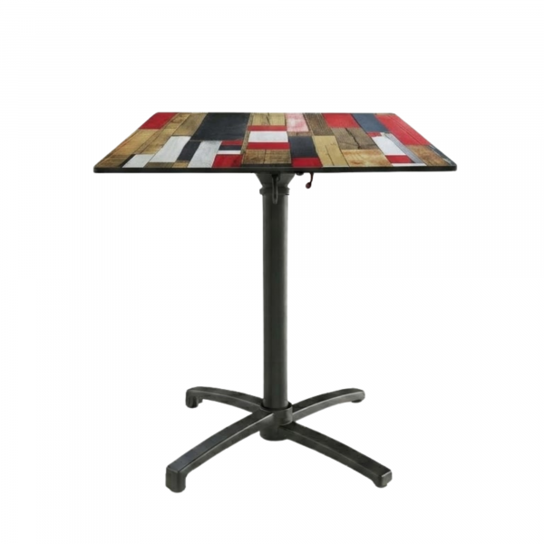 Table Pliable 69x69 cm plateau Compact modèle TABLE RED STREET COMPACT pied T-One