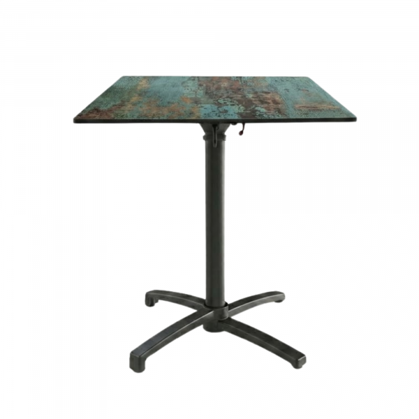 Table Pliable 59x59 cm plateau Compact modèle TABLE CLEMATITE COMPACT pied T-One