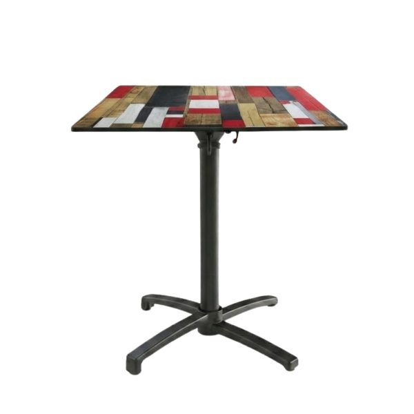 Table Pliable 69x69 cm plateau Compact modèle TABLE RED STREET COMPACT pied T-One