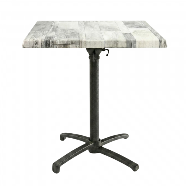 Table Pliable 70x70 cm plateau Stratifié moulé modèle TABLE WHITE DREAM MOULÉ pied T-One
