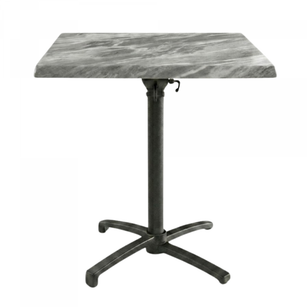 Table Pliable 60x60 cm plateau Stratifié moulé modèle TABLE MARBRE MOULÉ pied T-One