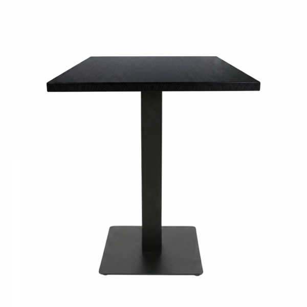 Table intérieure BLACK WOOD 68x68 cm avec le pied IRON black plat