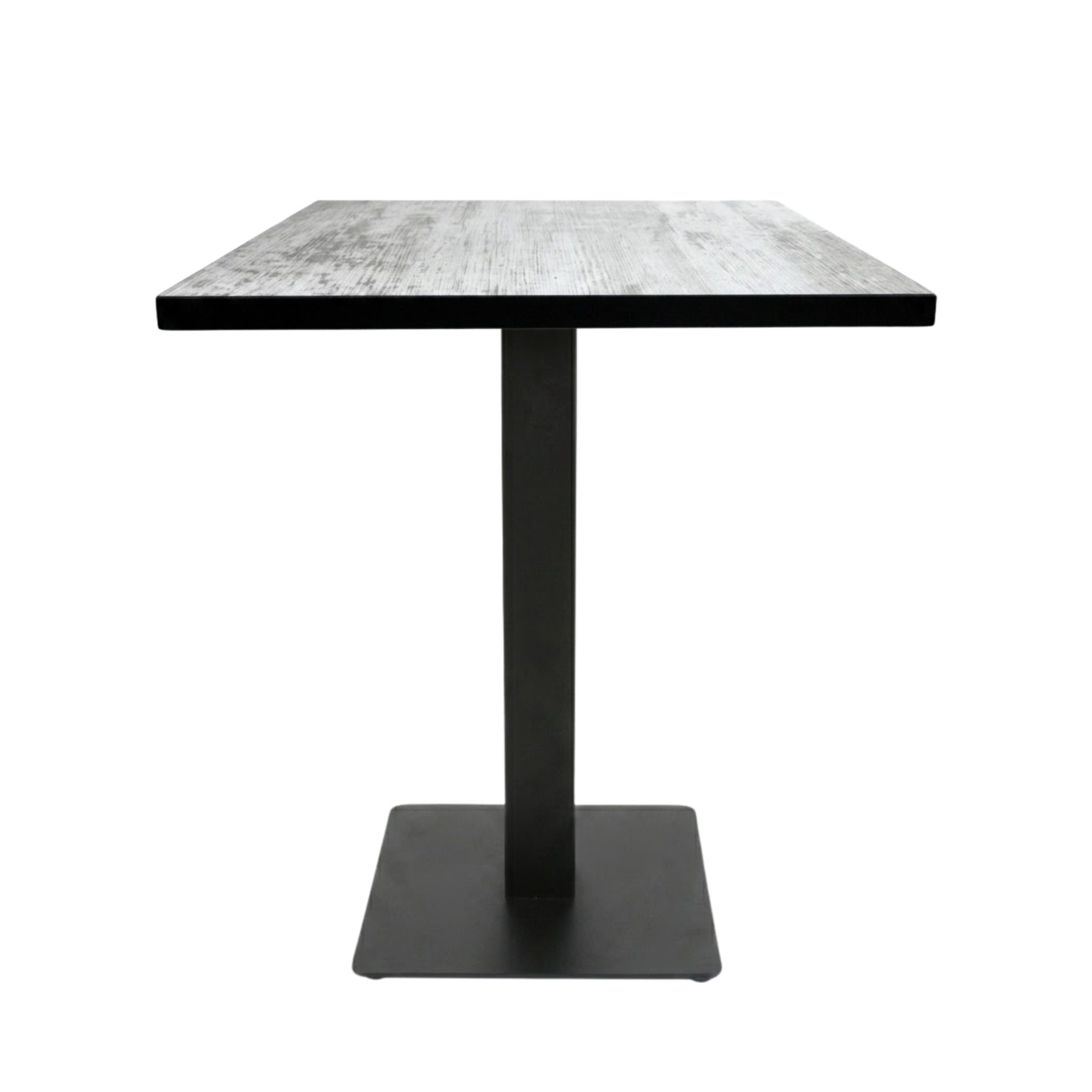 Table intérieure ANTIQUE 60x60 cm avec le pied IRON black plat