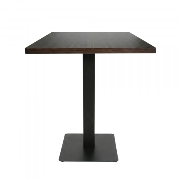 Table intérieure WENGÉ 60x60 cm avec le pied IRON black plat