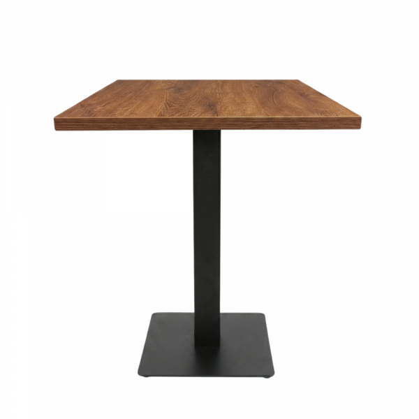 Table intérieure WOODAX 68x68 cm avec le pied IRON black plat
