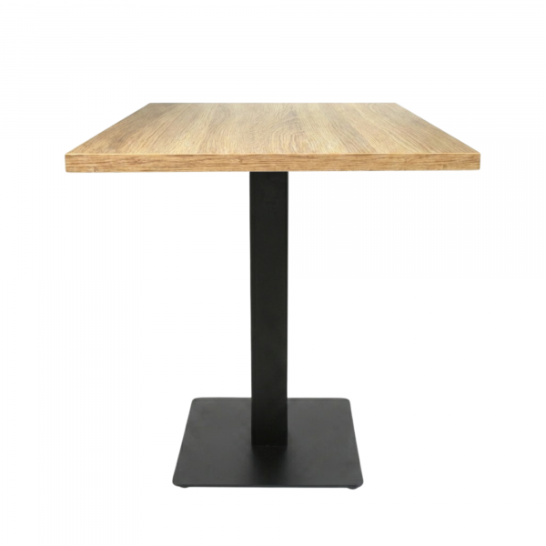 Table intérieure OMEGA 68x68 cm avec le pied IRON black plat