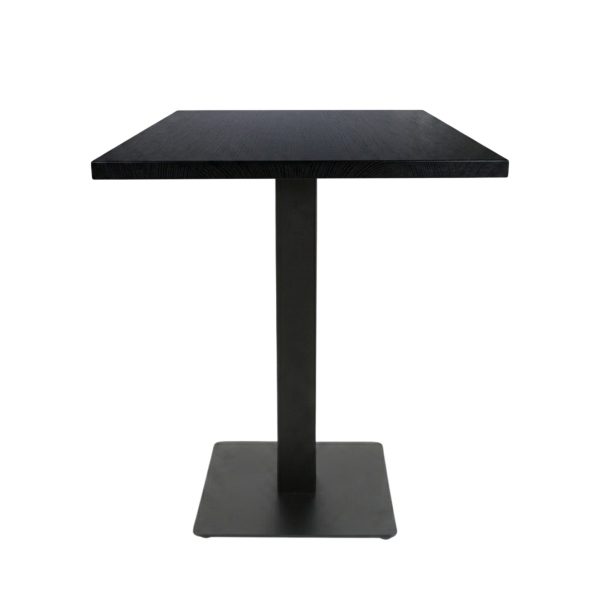Table intérieure BLACK WOOD 60x60 cm avec le pied IRON black plat