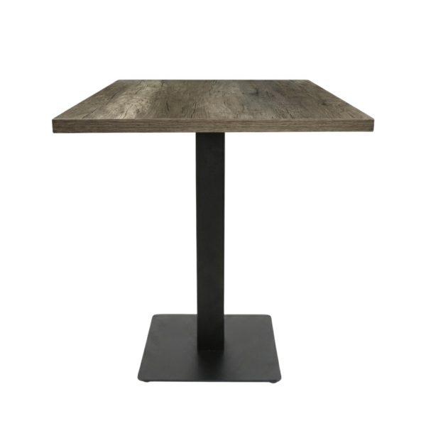 Table intérieure HALIFAX 60x60 cm avec le pied IRON black plat