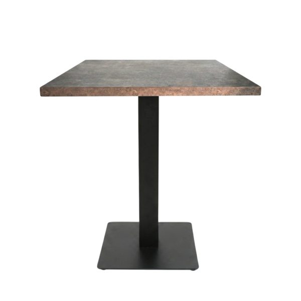 Table intérieure RUSTY 60x60 cm avec le pied IRON black plat