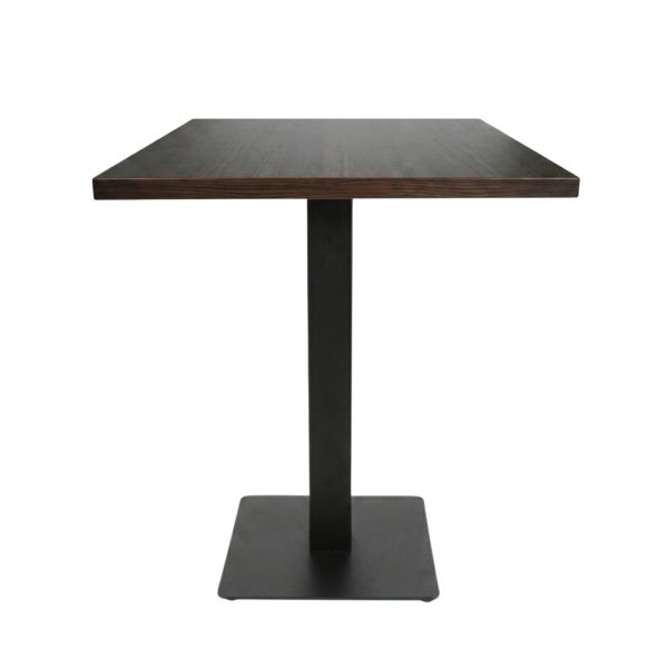 Table intérieure WENGÉ 60x60 cm avec le pied IRON black plat