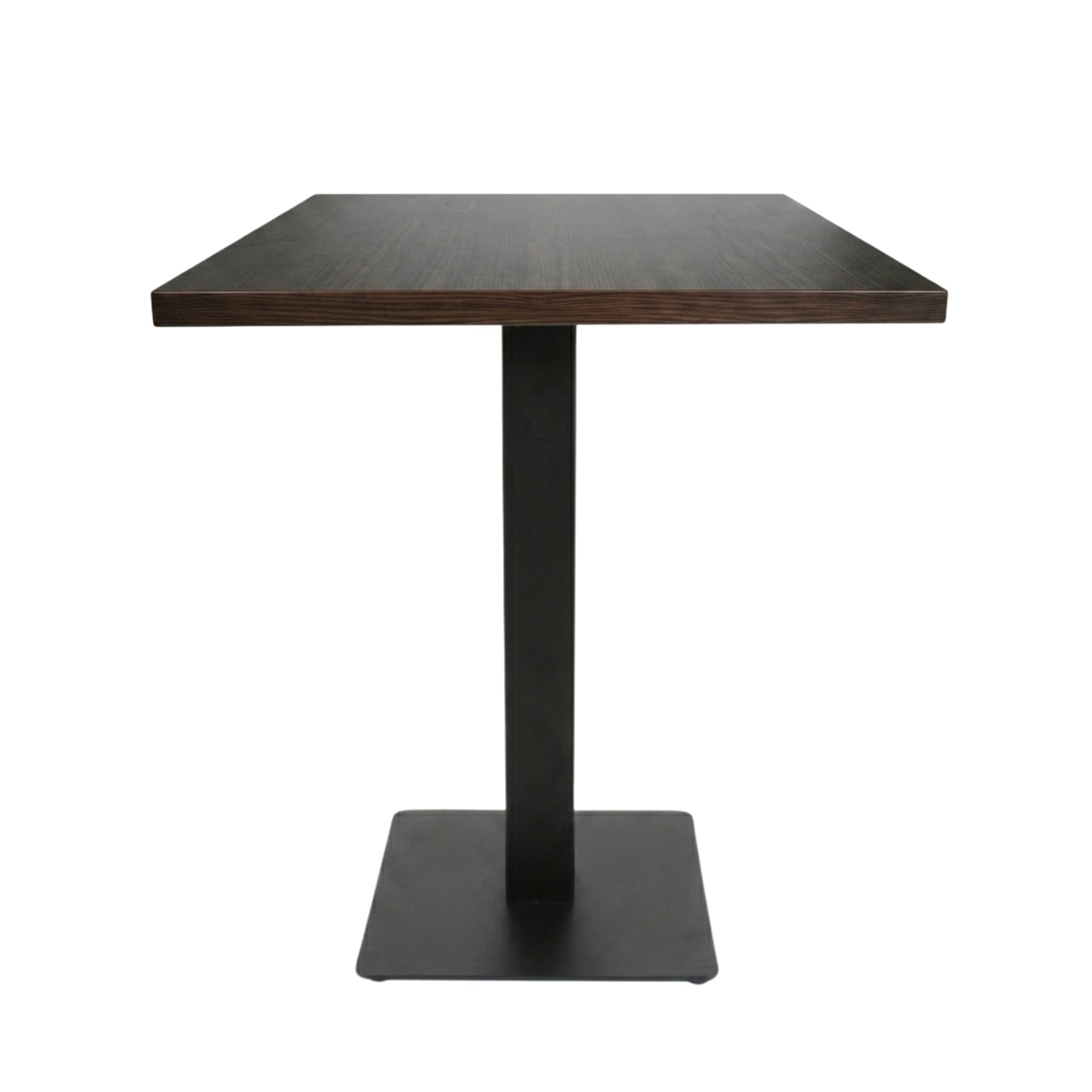 Table intérieure WENGÉ 60x60 cm avec le pied IRON black plat