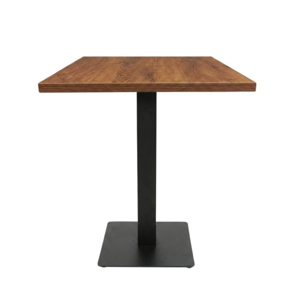 Table intérieure WOODAX 68x68 cm avec le pied IRON black plat