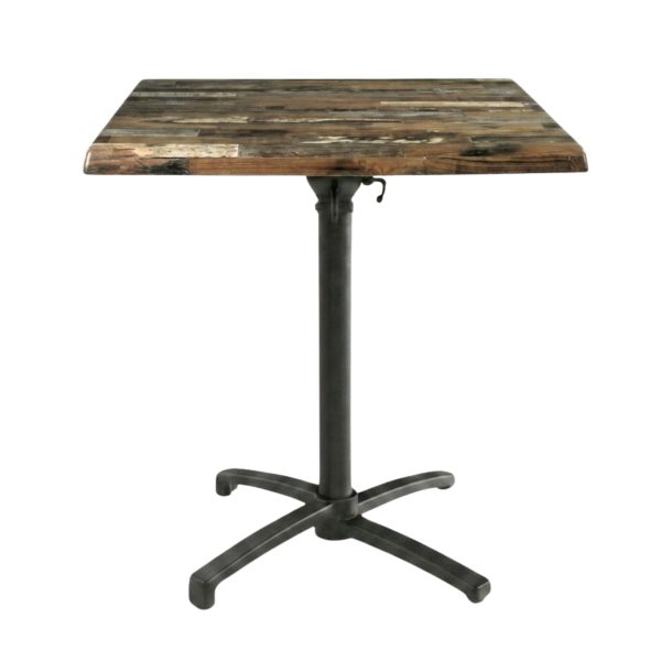 Table Pliable 60x60 cm plateau Stratifié moulé modèle TABLE NEW CARRIBEAN MOULÉ pied T-One