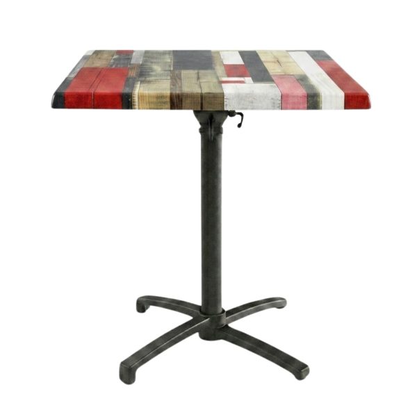 Table Pliable 60x60 cm plateau Stratifié moulé modèle TABLE RED STREET MOULÉ pied T-One