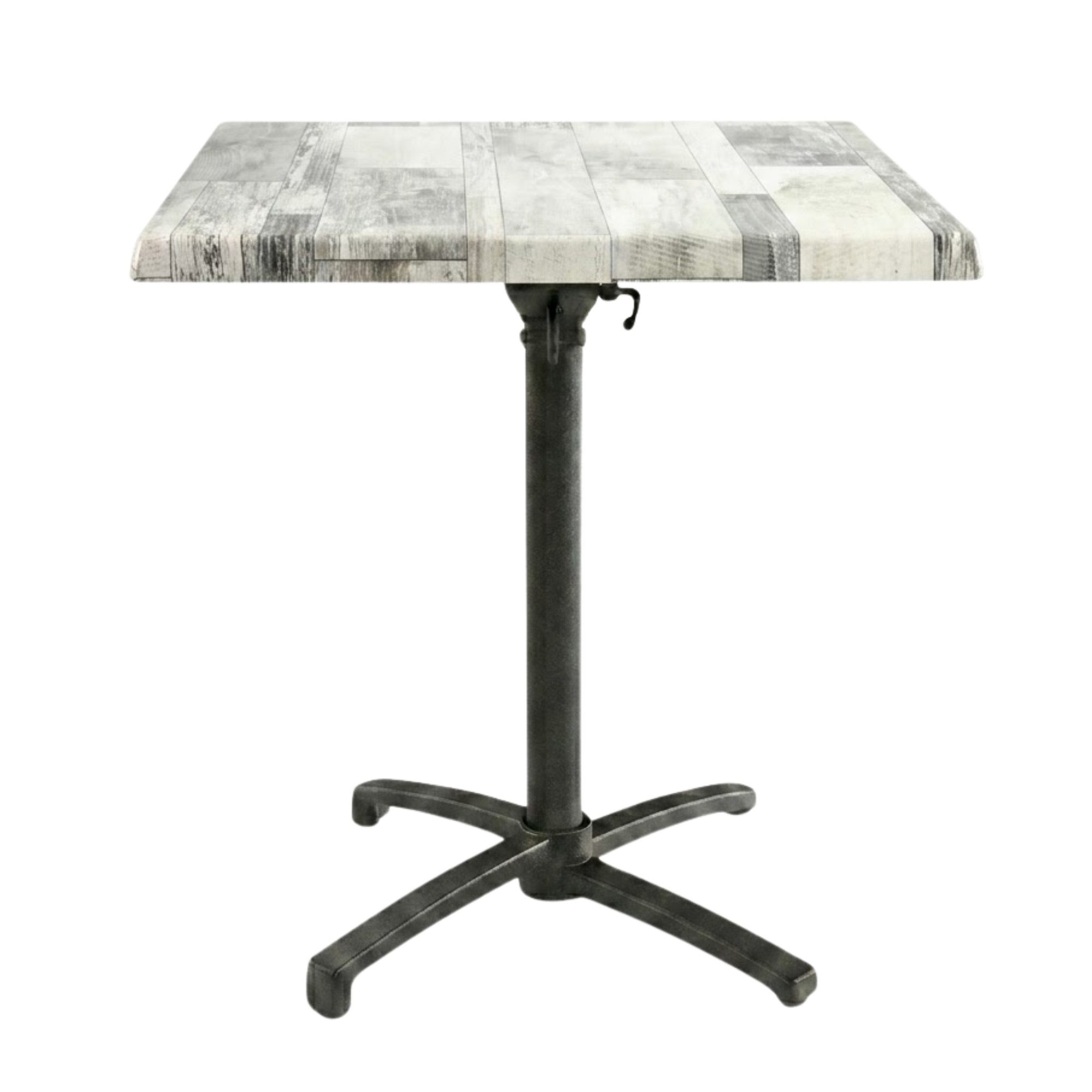 Table Pliable 70x70 cm plateau Stratifié moulé modèle TABLE WHITE DREAM MOULÉ pied T-One