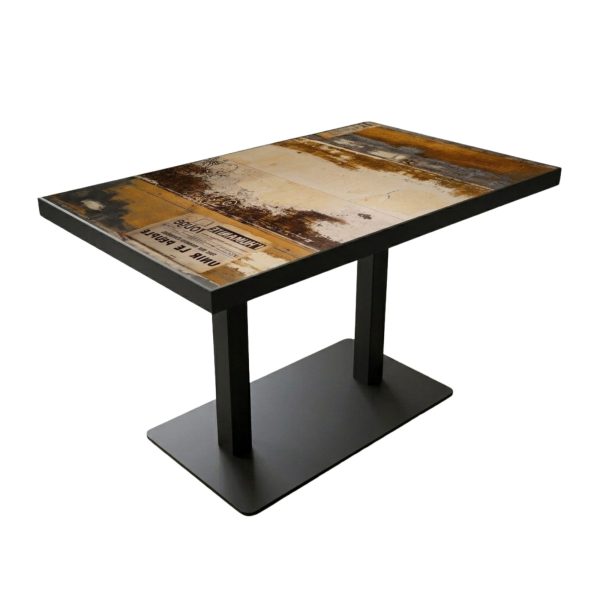Table intérieure NEW PAPER 120x70 cm avec le pied IRON black double plat