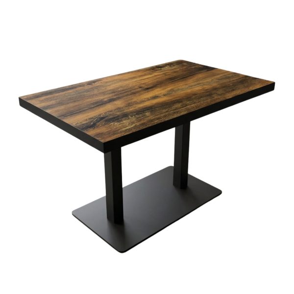 Table intérieure ORLANDO 120x70 cm avec le pied IRON black double plat